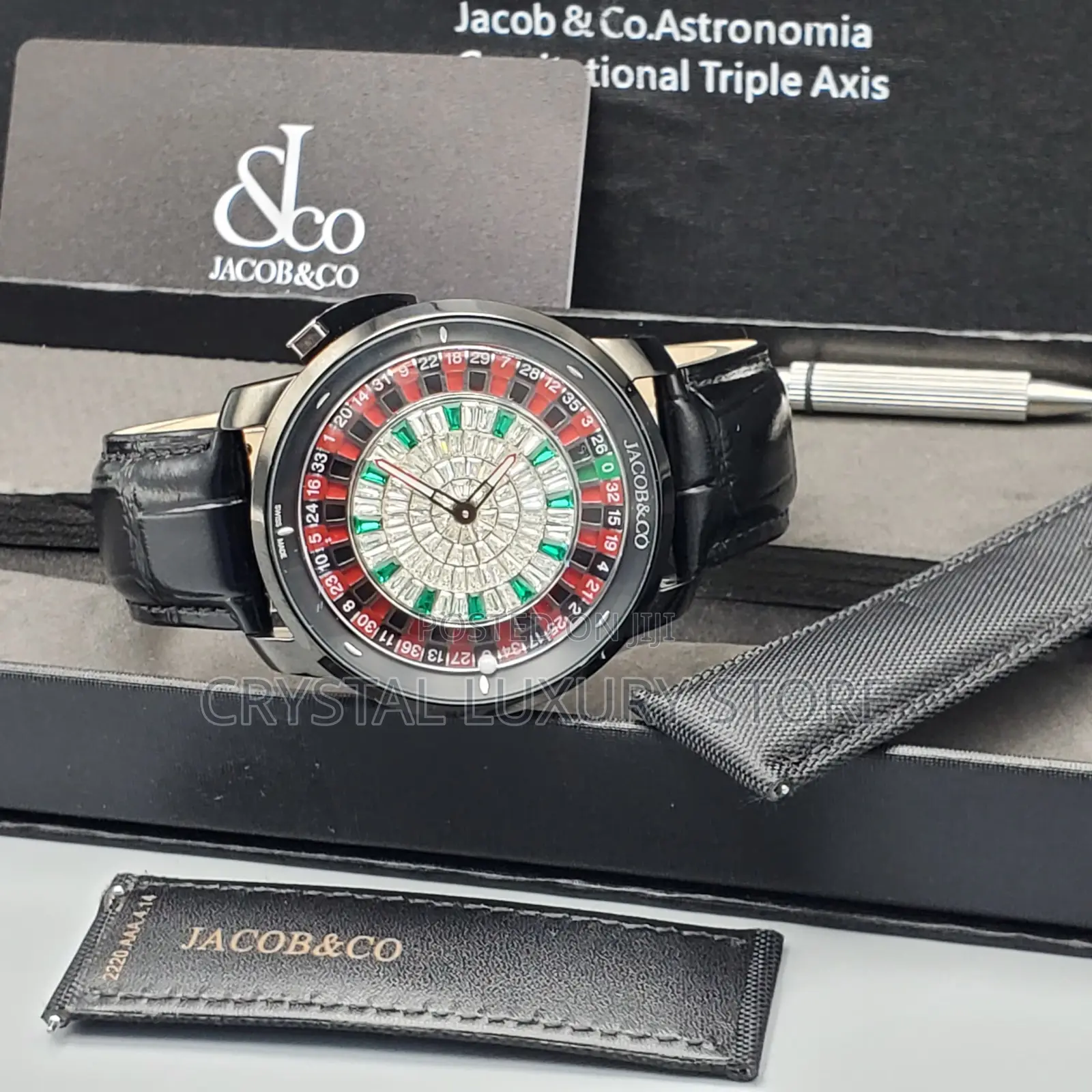 Jacob Co Quality Luxury Men Genuine Leather Wristwatch