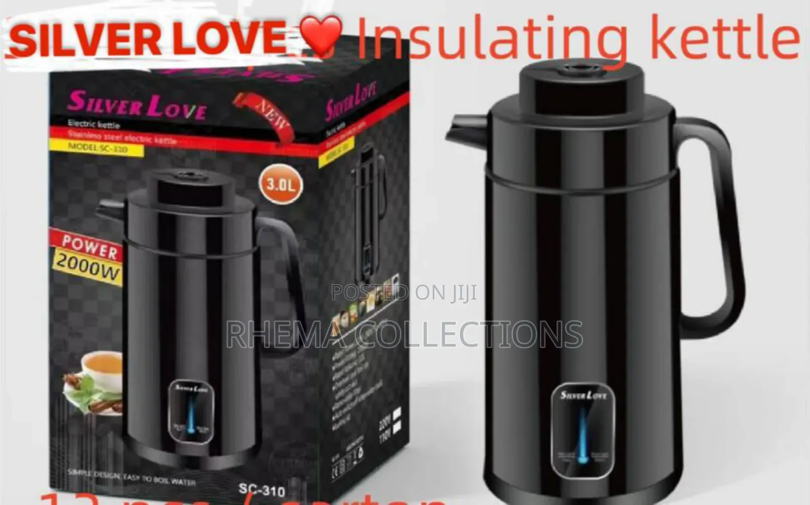 Silver Love 2000w Electric Kettle - 3l
