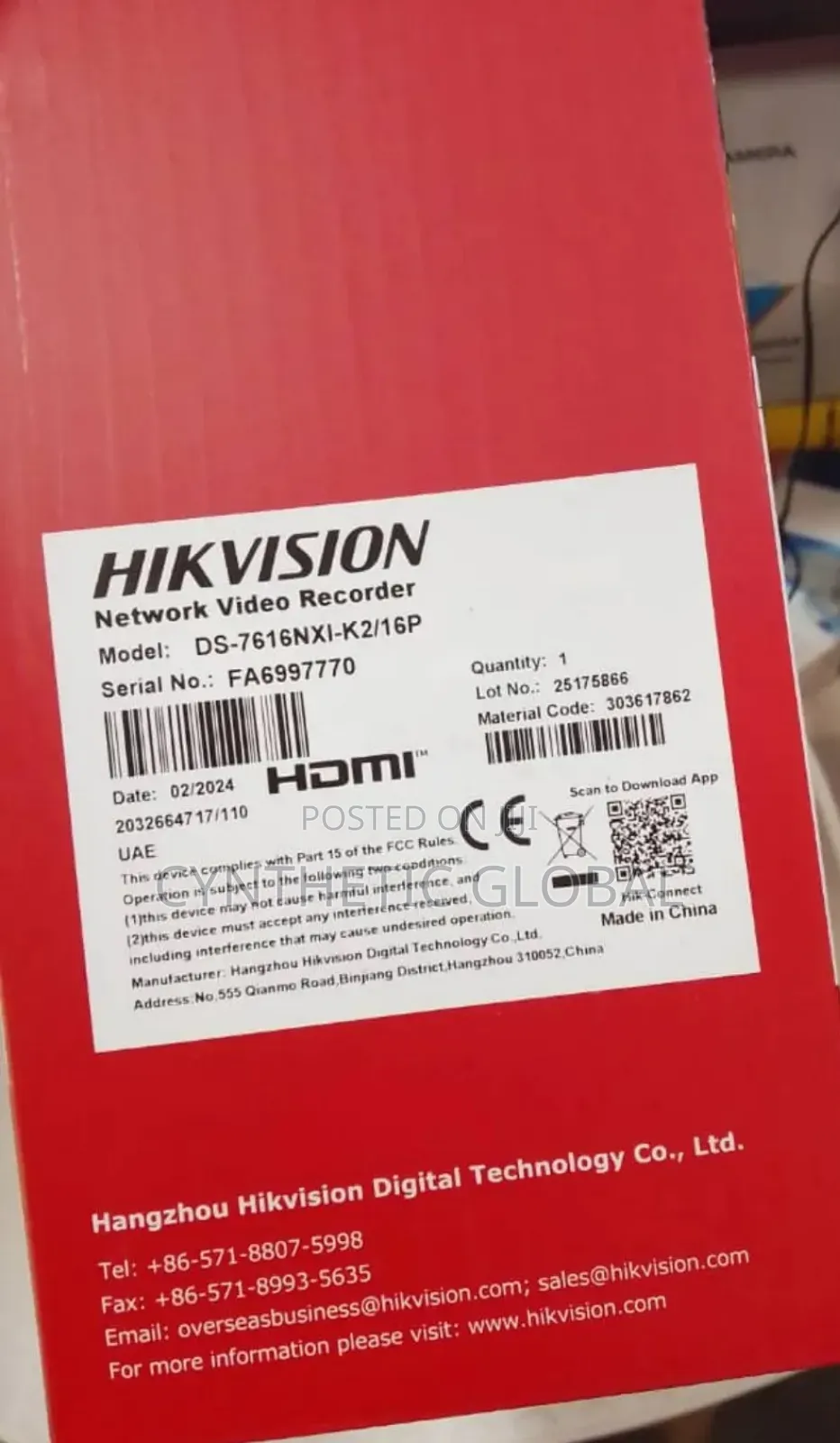 Hikvision 16ch NVR Poe Ds_7616nxi_k2/16p