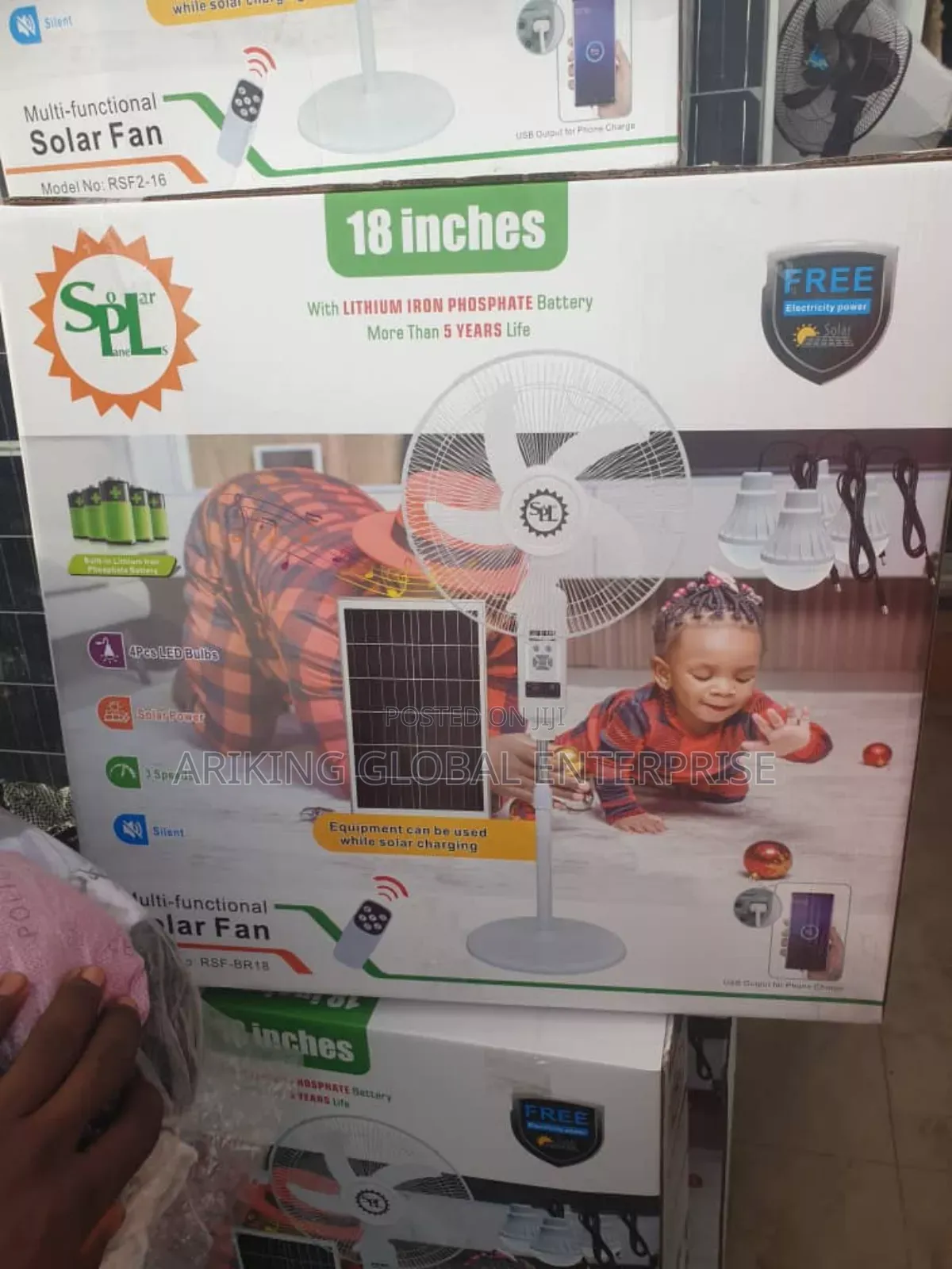 18 Inches Solar Rechargeable With Four(4)Bulb Solar Panel