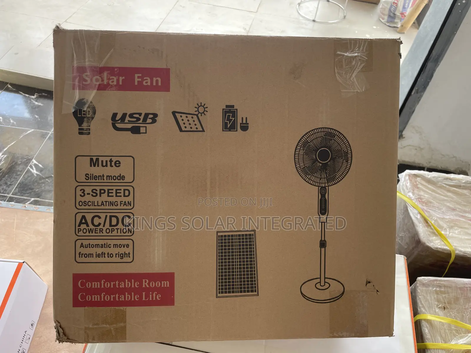Solar Rechargeable Fan With Solar Panel and Led Bulb