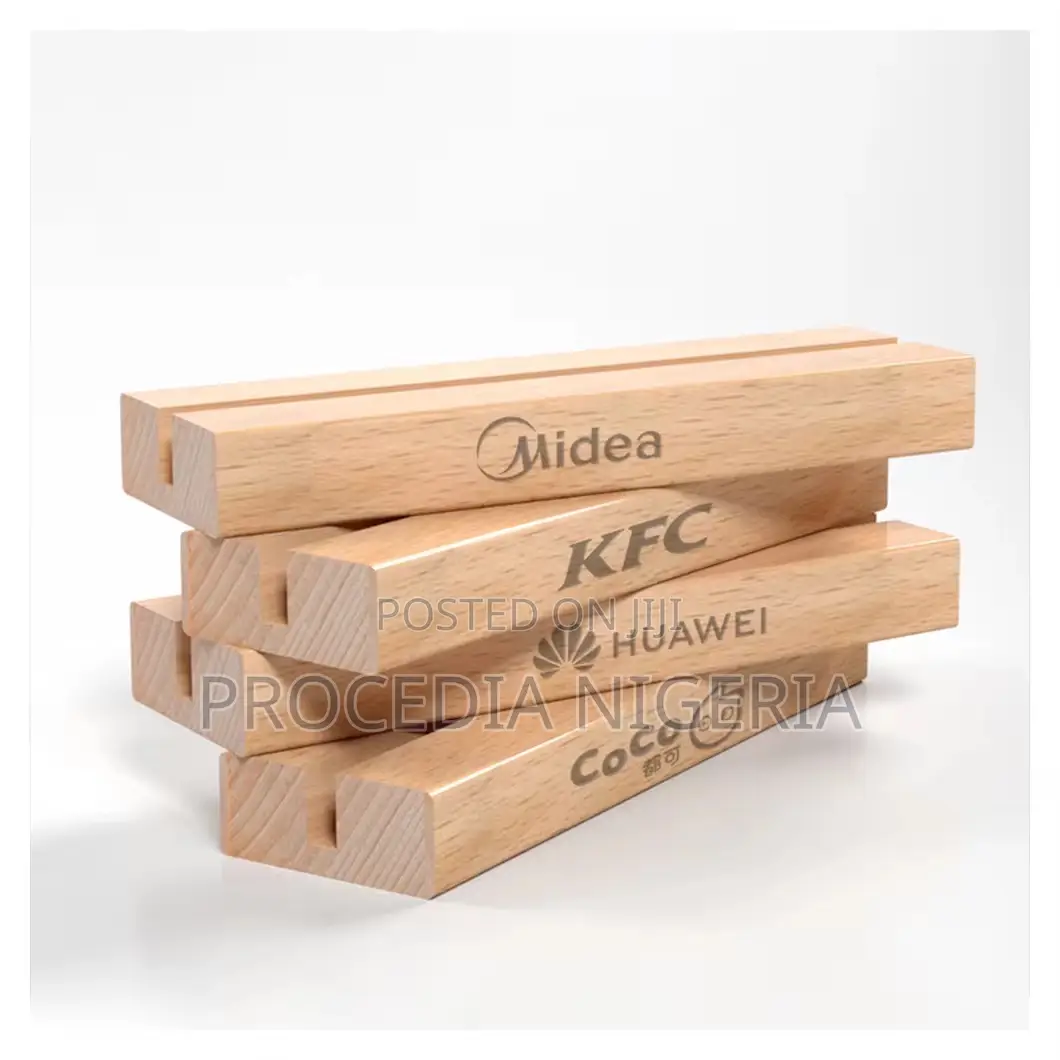Acrylic Sign Holder-Wooden Base, Menu, Account Details