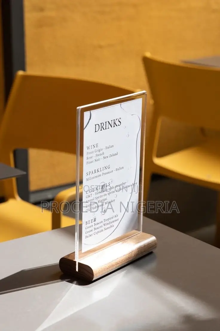 Table Plexi, Wooden, Acrylic Signage for Multi-Purpose