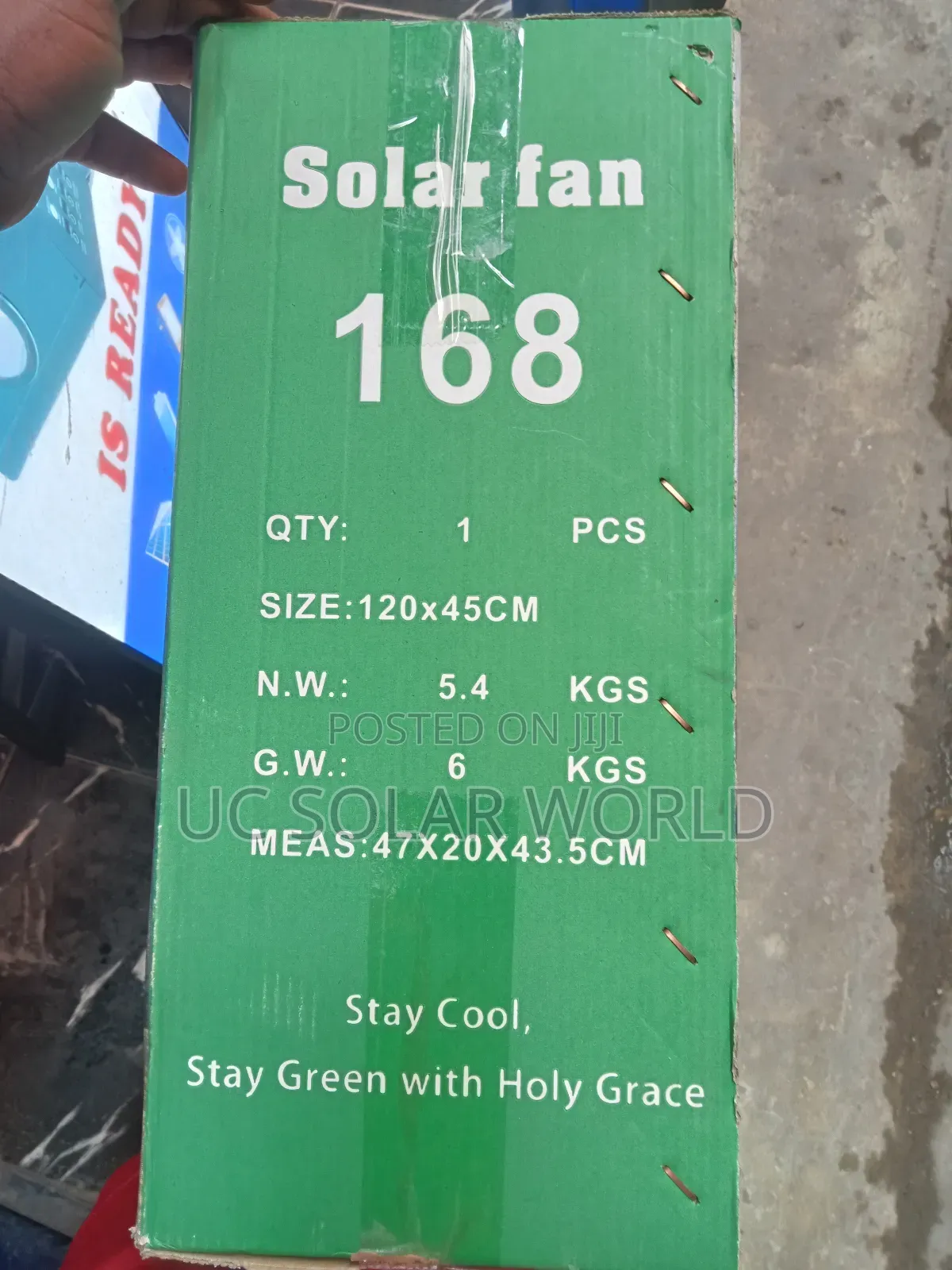 Holy Grace 16" Inches Solar Standing Fan.