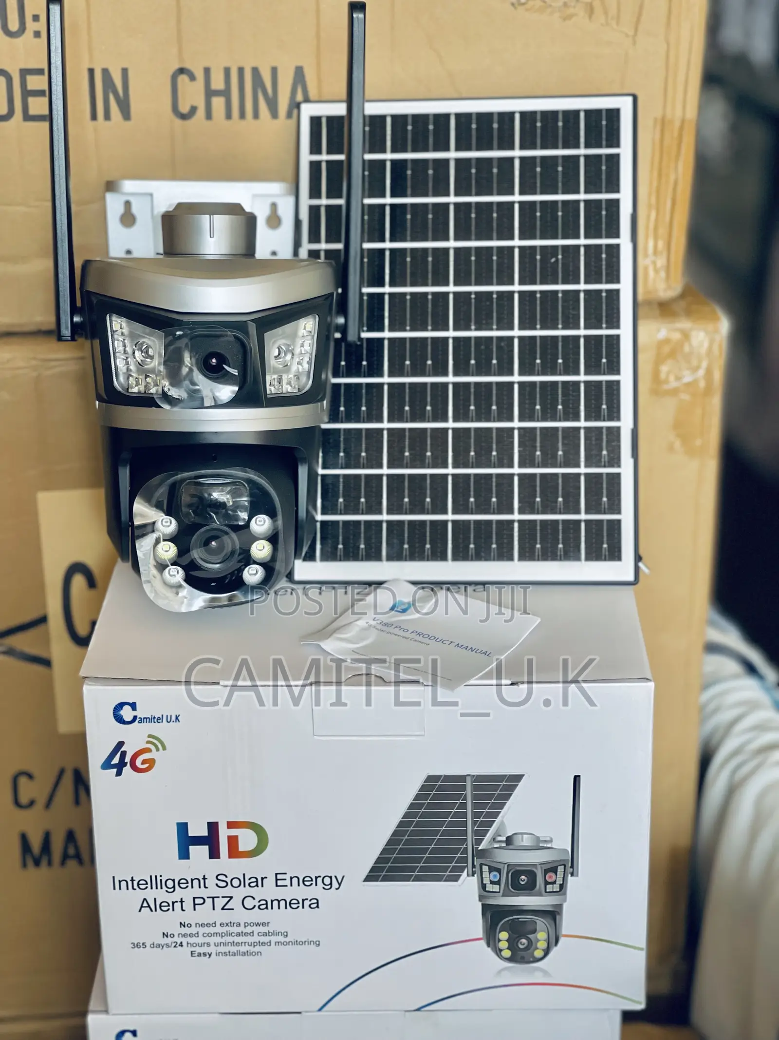 V380 Pro 4g Dual Lens PTZ Solar Security Camera
