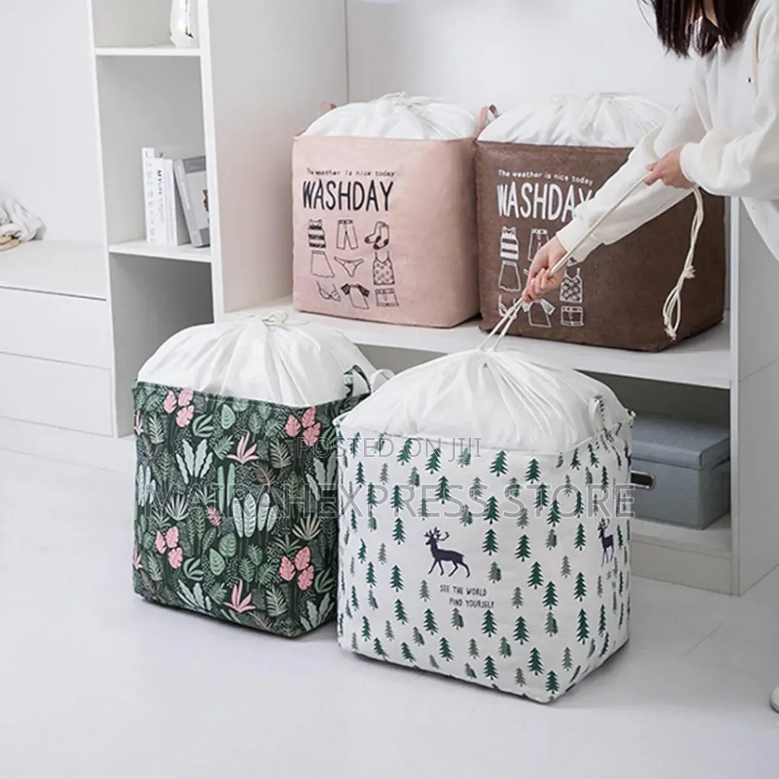 Large Capacity Foldable Washable Laundry Bag 1pcs