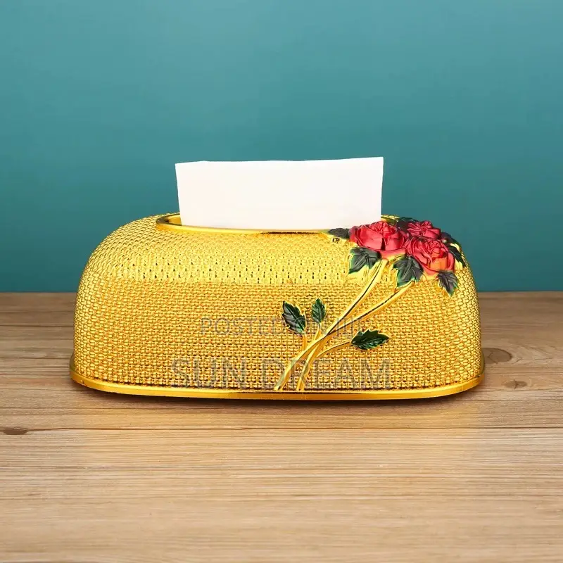 Luxury Golden Tissue Box Storage Box