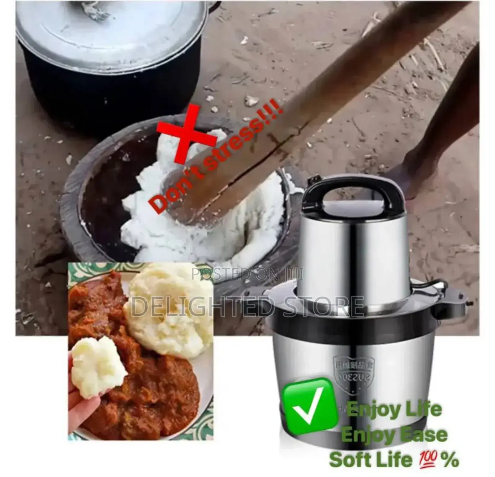 8ltr Original Double-Speed King Style Kitchen Yam Pounder