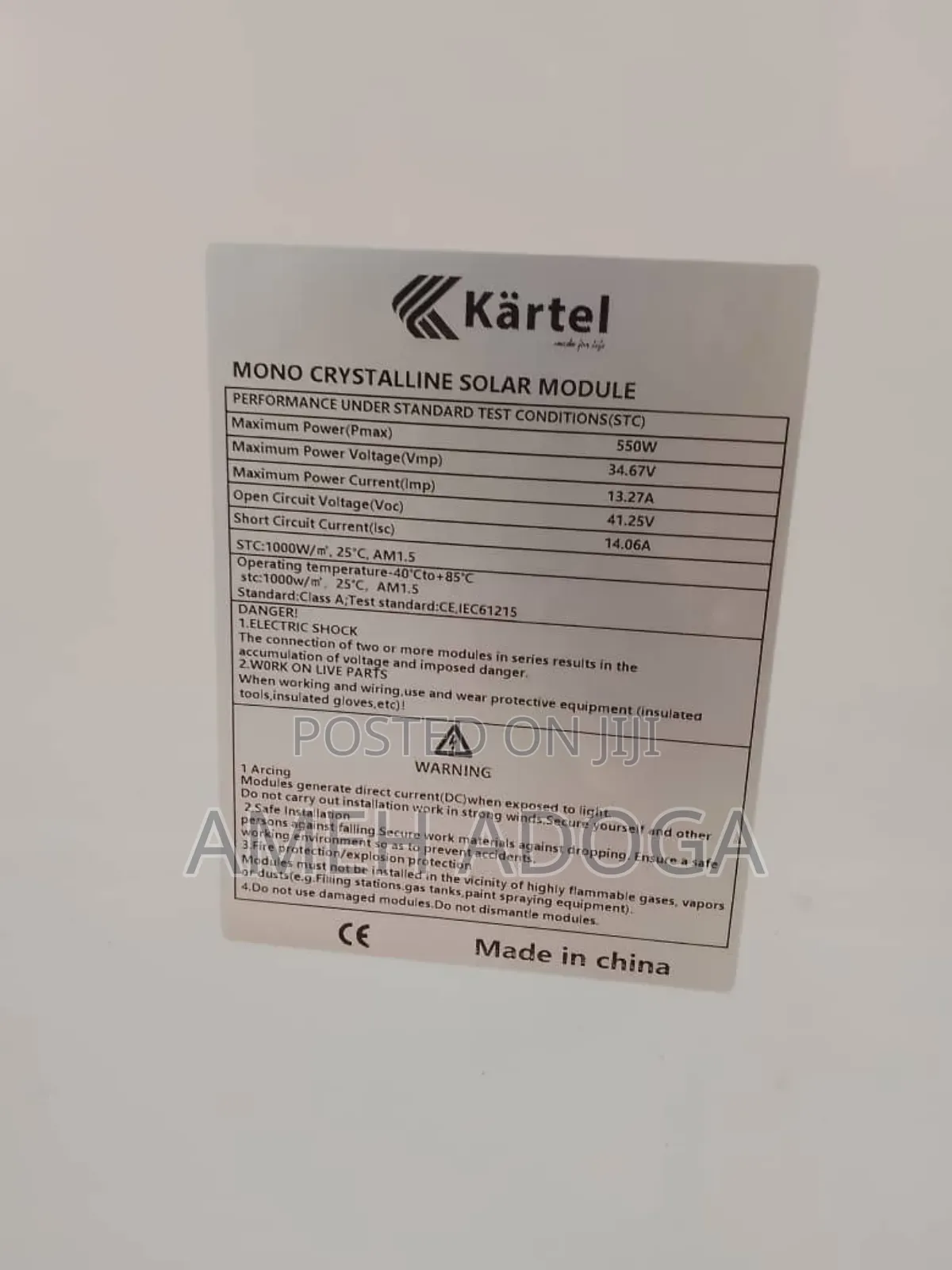 550w Kartel Half-Cut Mono Solar Panels