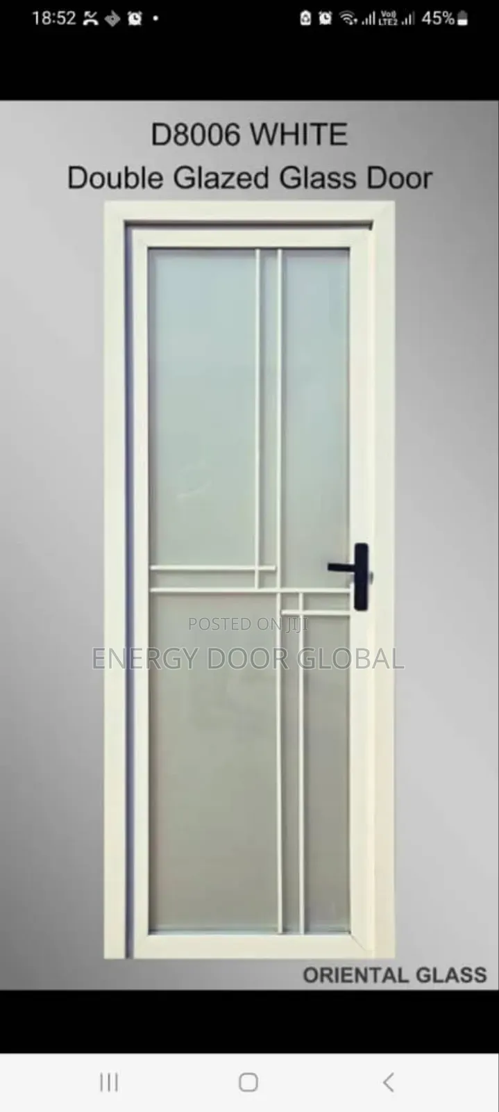 Toilet 2.5ft Double Glass Bathroom and Toilet Door