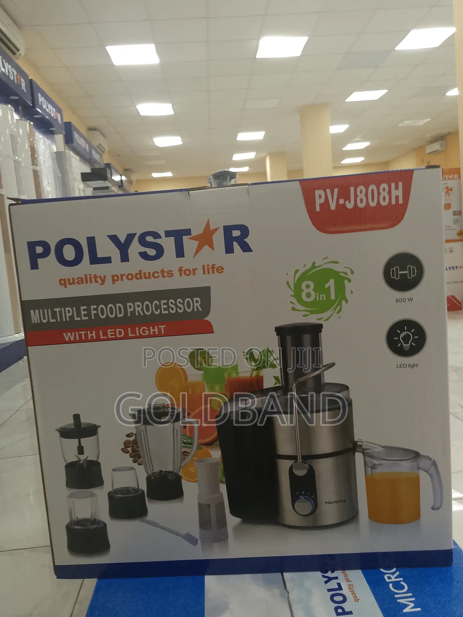 Polystar Juice Food Processor With Blender Jar | Pv-J808h