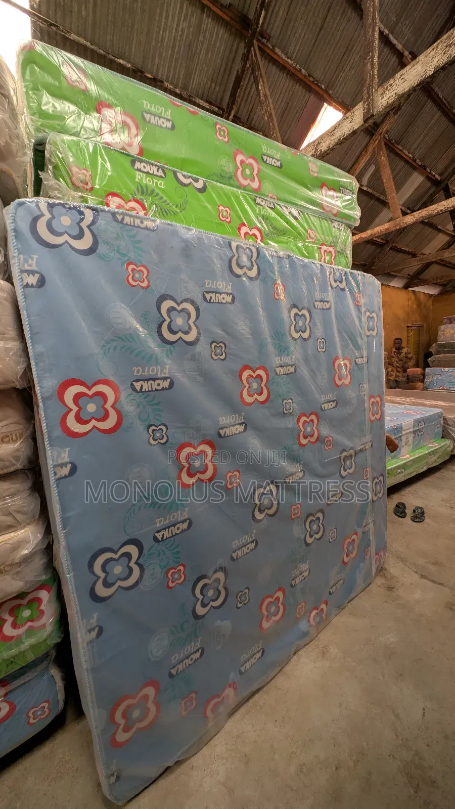 6 by 6 by 10 Mouka Foam Flora Family Size Mattress