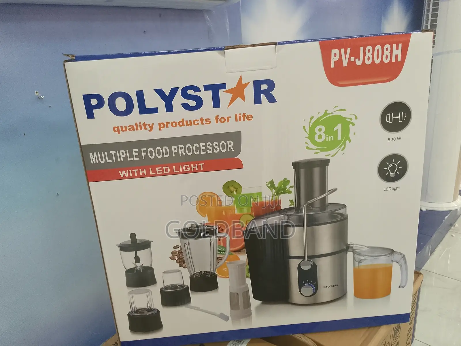 Polystar 8in1compact Powerhouse 75mm Food Processor Pv-J808h