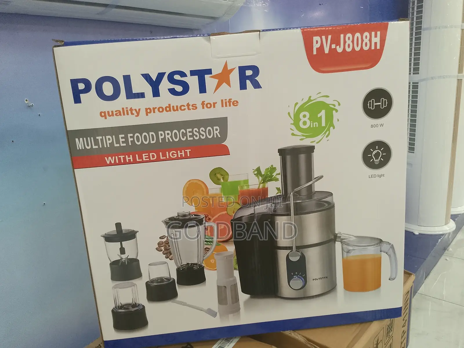 Polystar 8in1 75mm Chef-Grade Food Processor Pv-J808h
