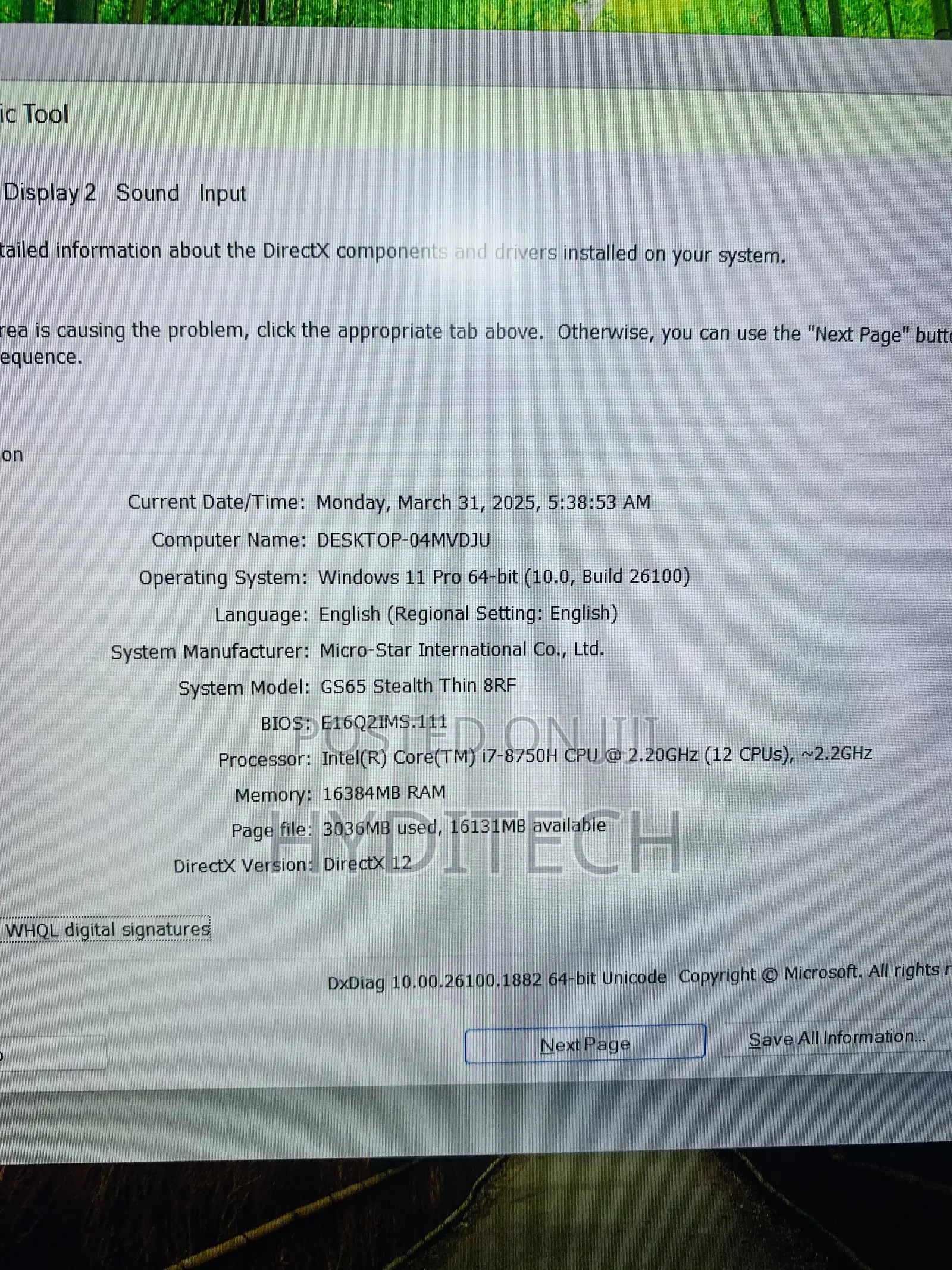Laptop MSI GS65 Stealth Thin 8RF 16GB Intel Core i7 SSD 512GB