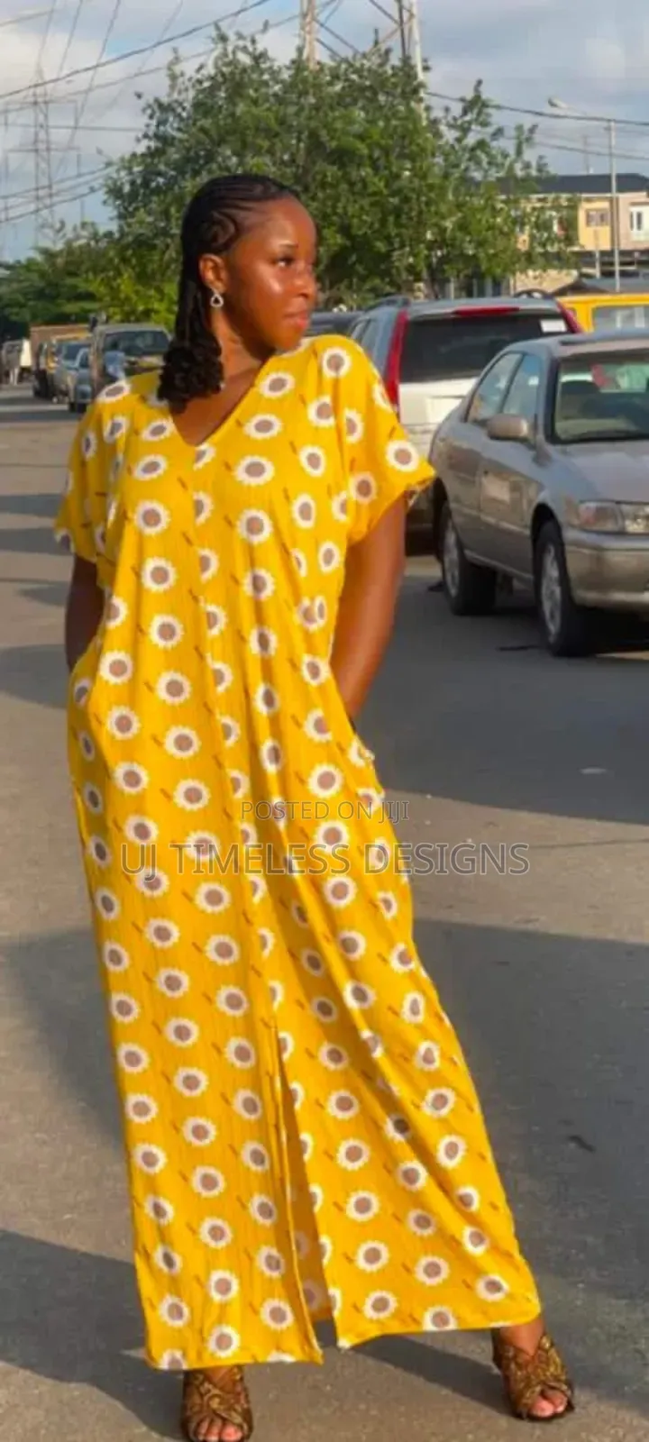 Long Kaftan Dress(Yellow)