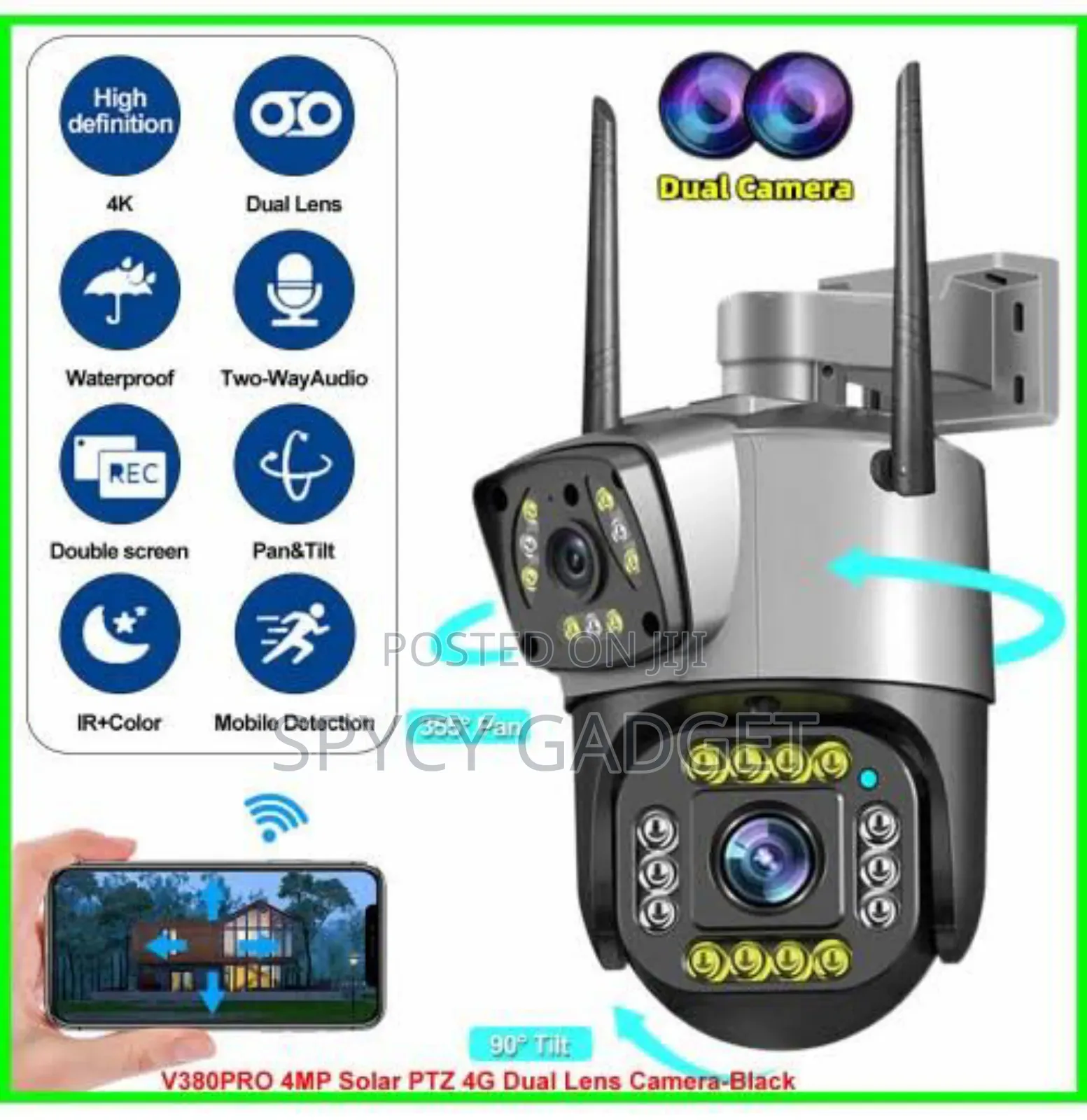 Dual Lens Wifi PTZ Surveillance Ip Camera