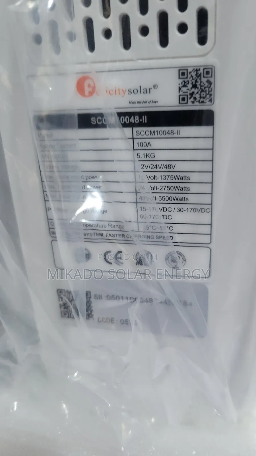 100ah Felicity MPPT Charge Controller, Very Much Available