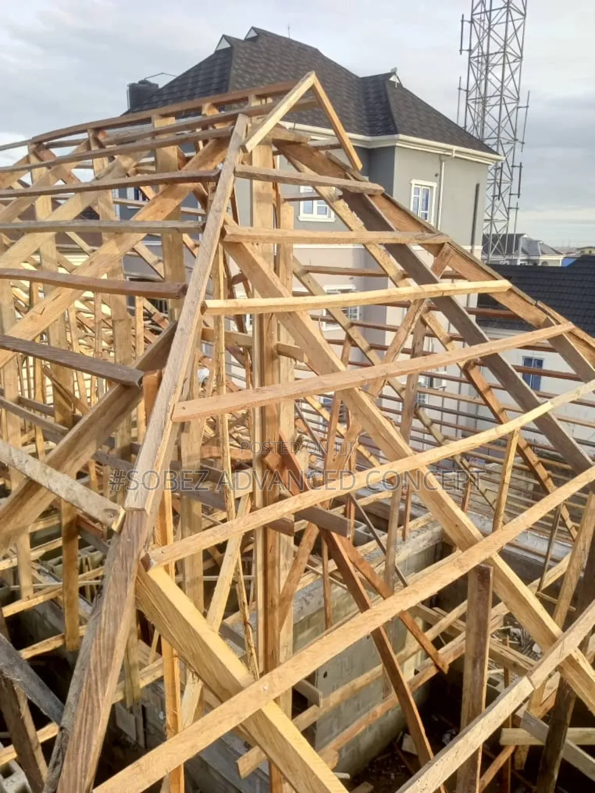 Block Of Flatsroofing  Wood Work