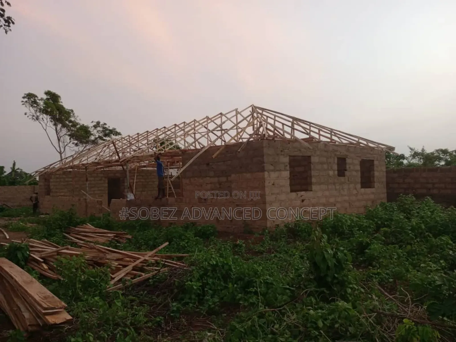 Block Of Flatsroofing  Wood Work