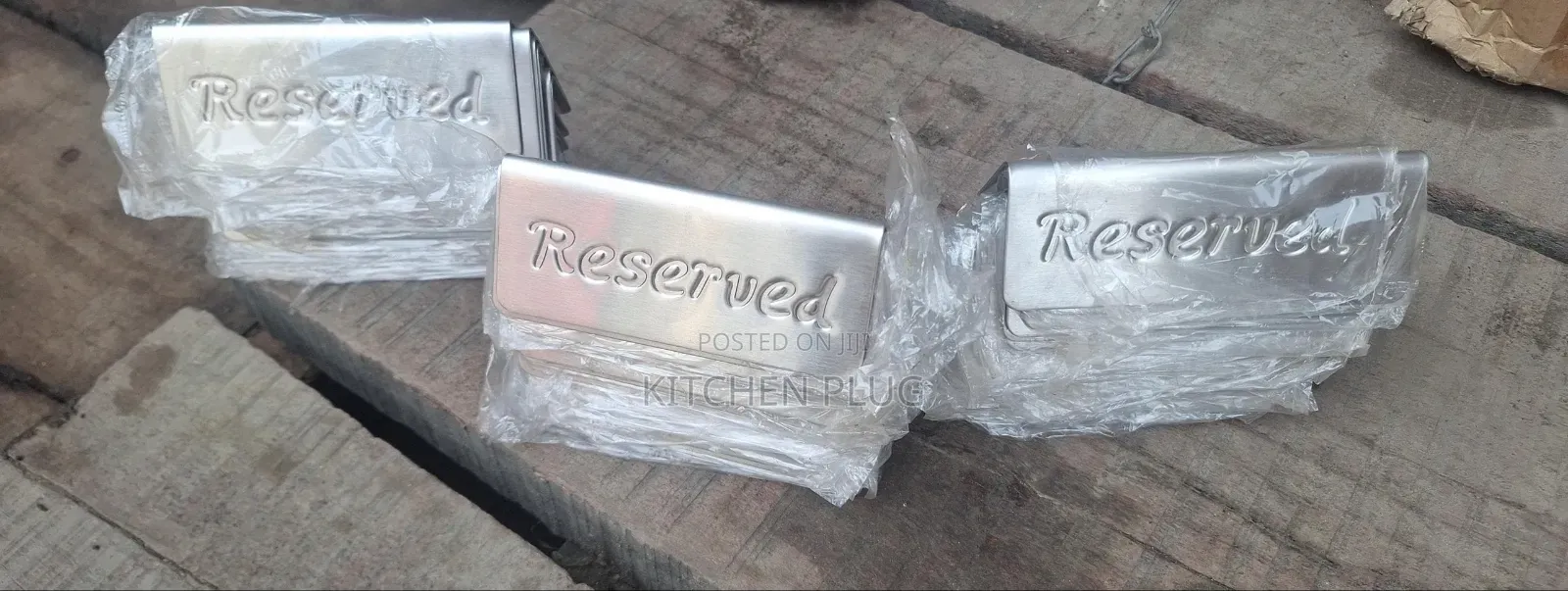 Double Sided Stainless Steel Reserved Table Sign