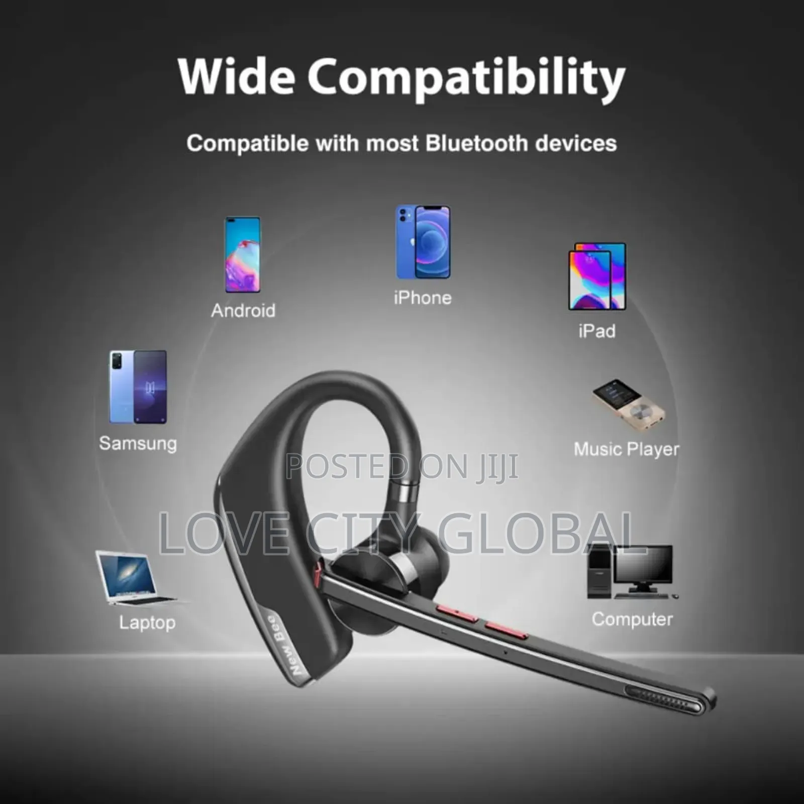 New Bee M51 Bluetooth Headset Wit Dual Mic Charging Case