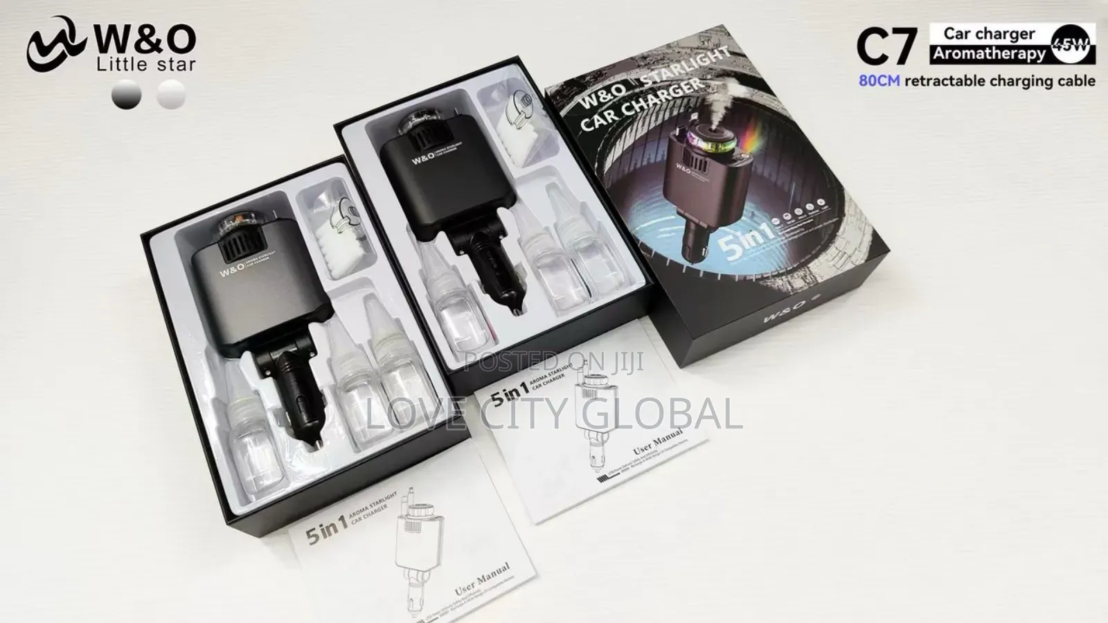 5in1 Aroma Diffuser Car Roof Starlight 66w Fast Car Charger