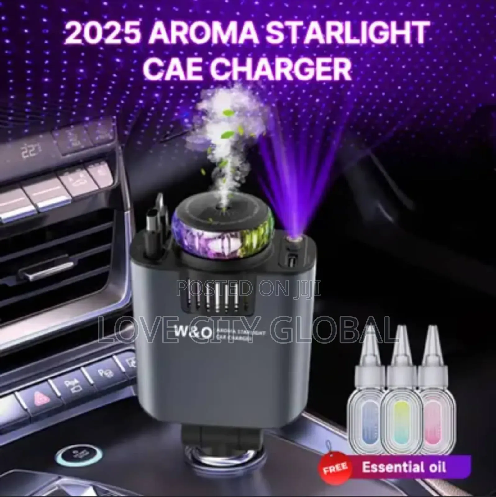5in1 Aroma Diffuser Car Roof Starlight 66w Fast Car Charger