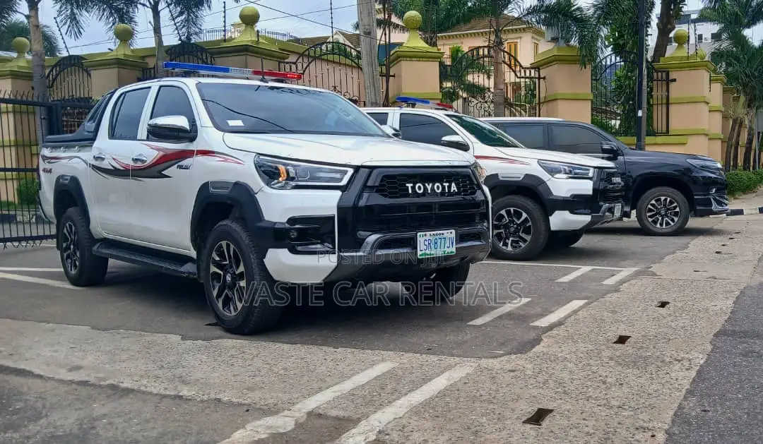 White Toyota Hilux 2023 for Security or Escort Rent.
