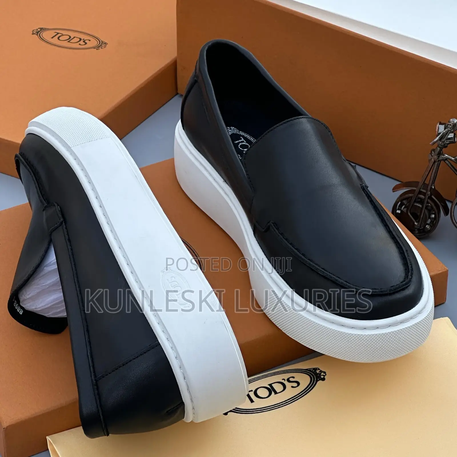 Original Tod’S Black Loafers High Sole Sneakers
