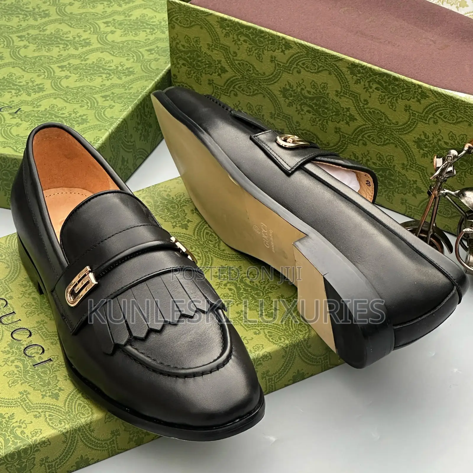 Original Gucci Leather Black Shoe for Men