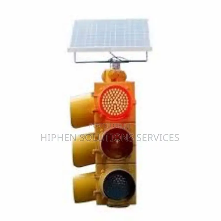 8 Inch Diameter Yellow Led Flashing Solar Traffic Light
