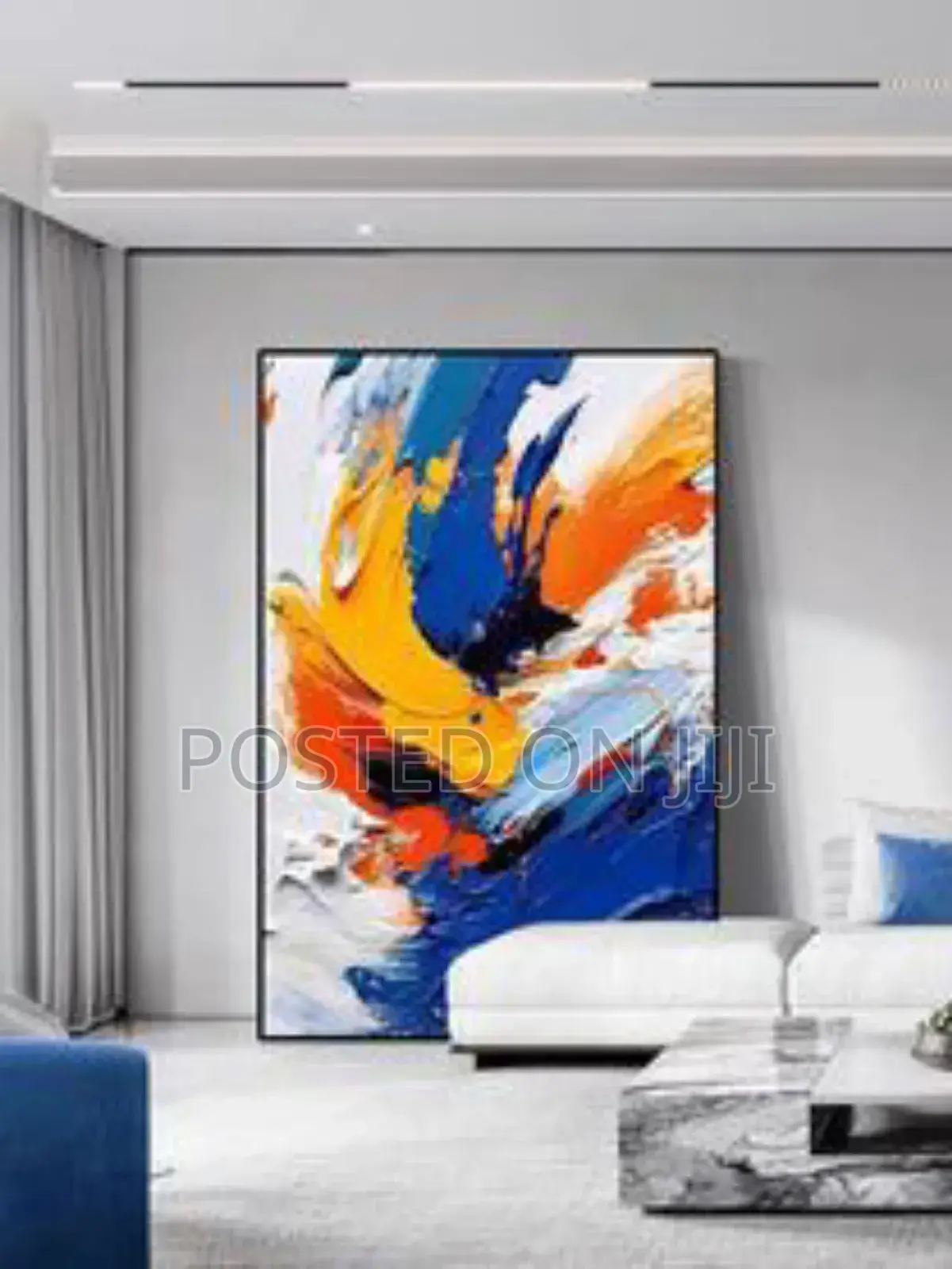 Blue,Red, Yellow, and White Background Abstract Print