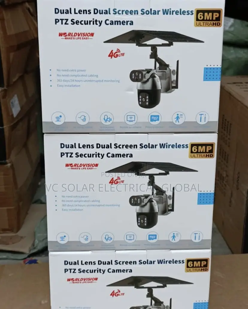 6mp Dual Lens Screen Solar Wireless Ptz Security Camera