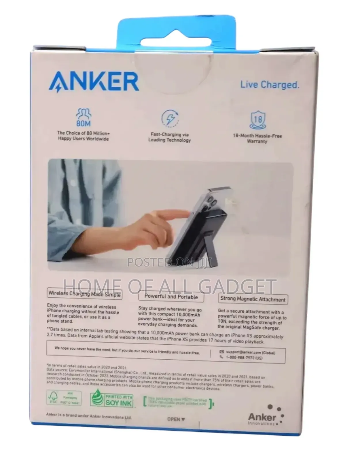 Anker - Maggo Magnetic Power Bank With Kick 10000mah 20w