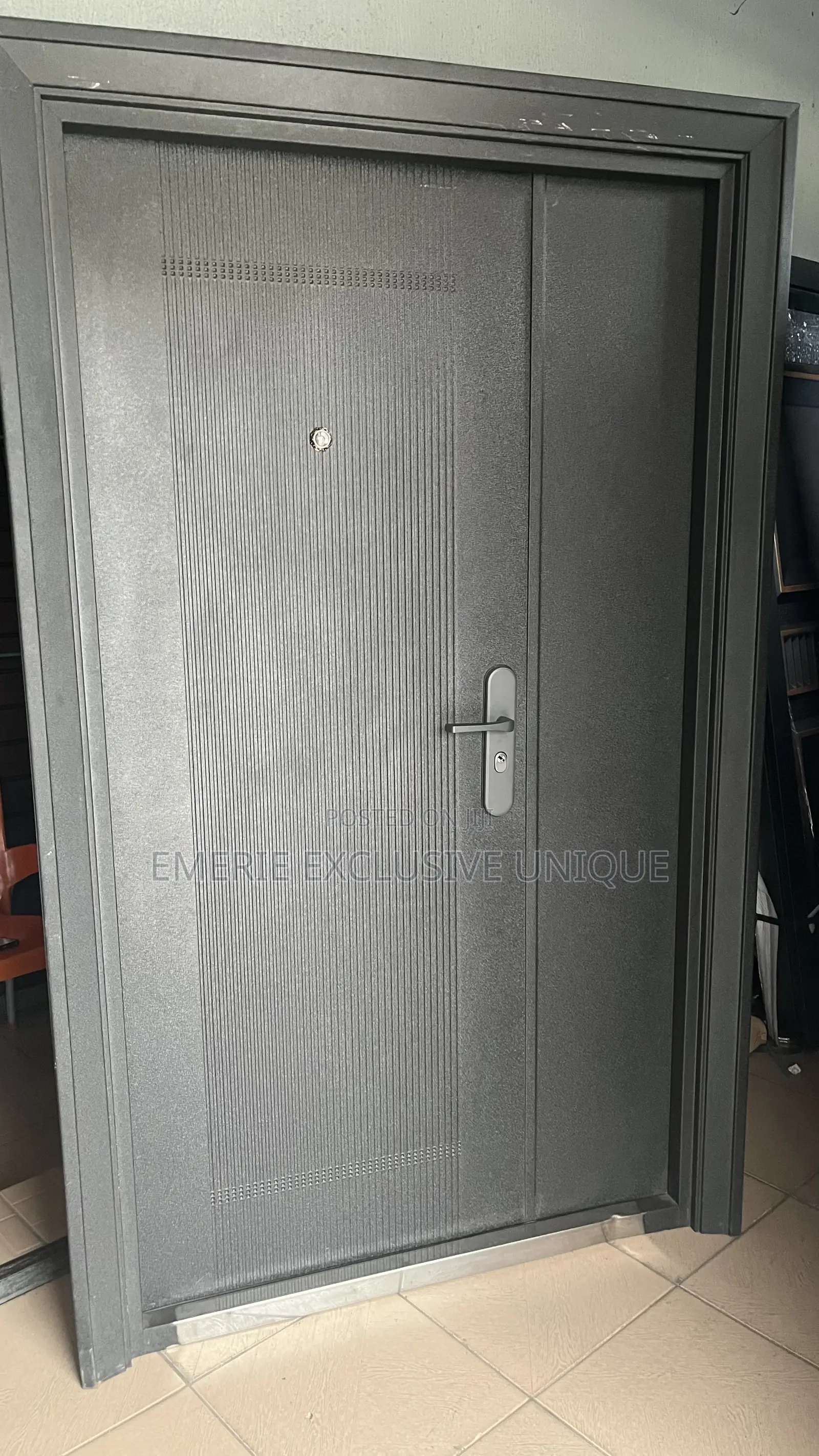 4ft Black Security Steel Entrance Door