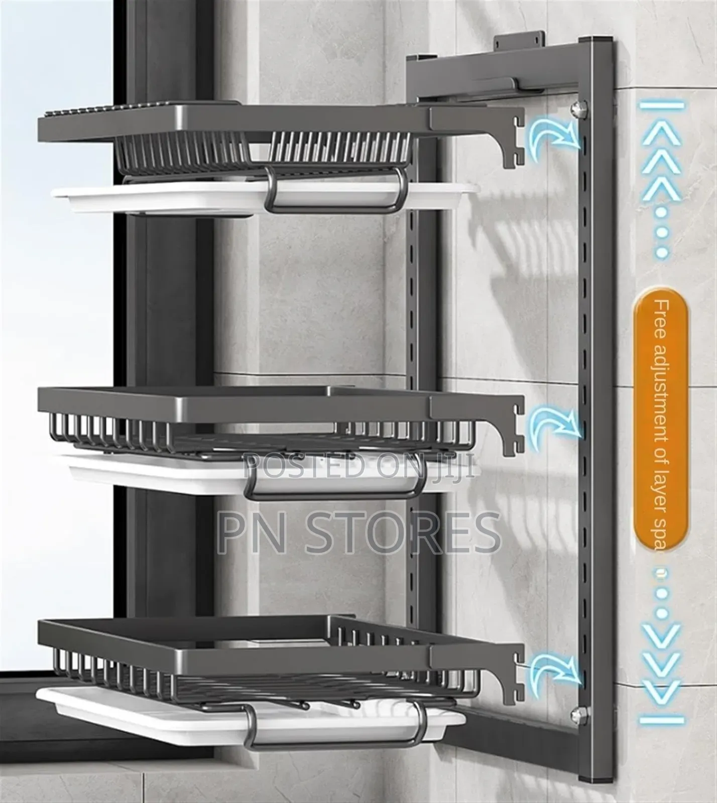 Stainless Steel Wall Mounted Dish Rack (3 Layers)