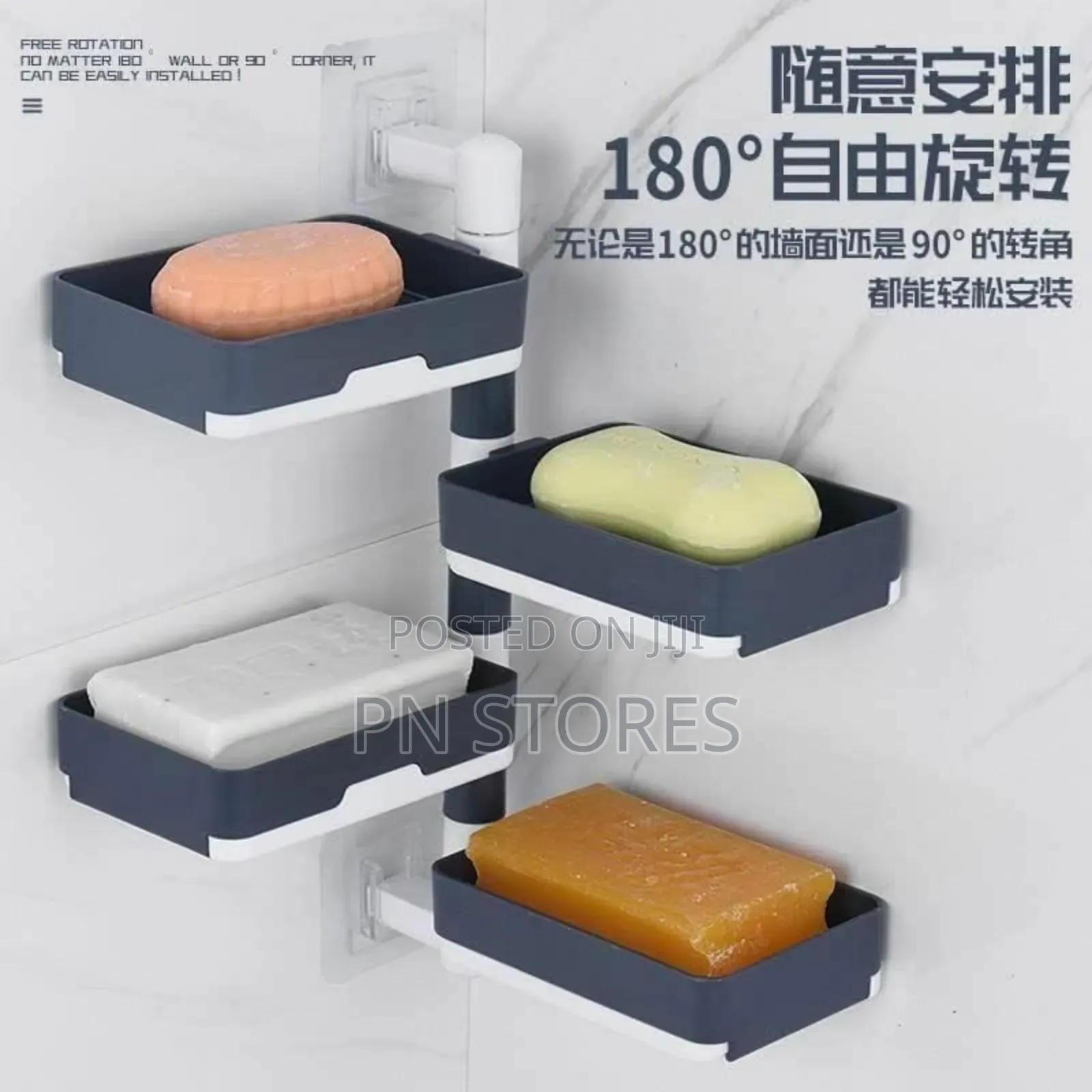 Dn's Self-Adhesive 4 Layer Soap Dish Holder Saver Box