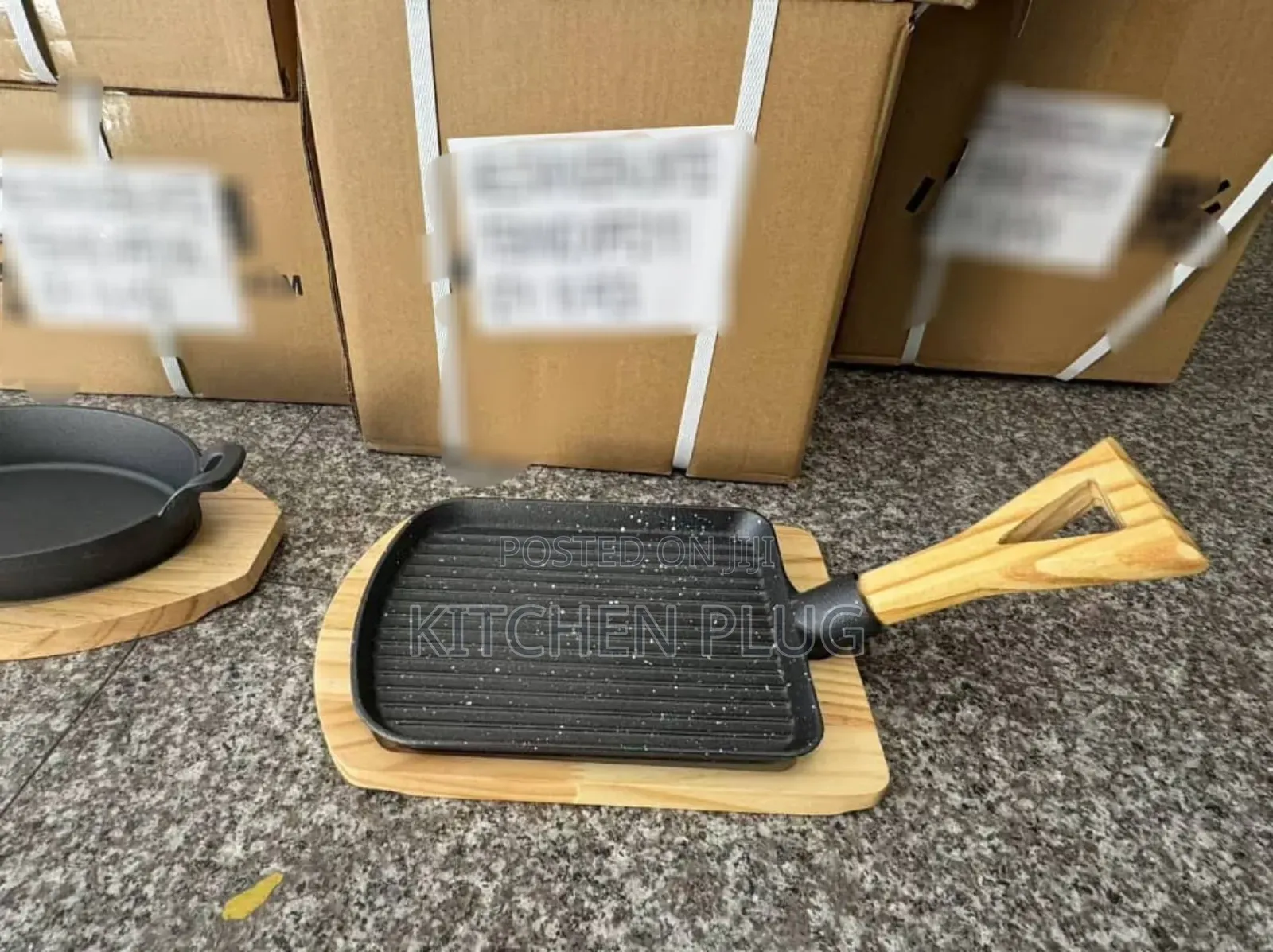 Cast Iron Griddle Pan, Likely for Grilling Food