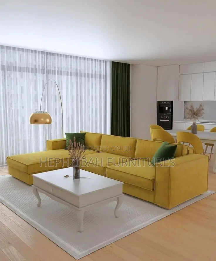 Modern Yellow L Shaped Sofa