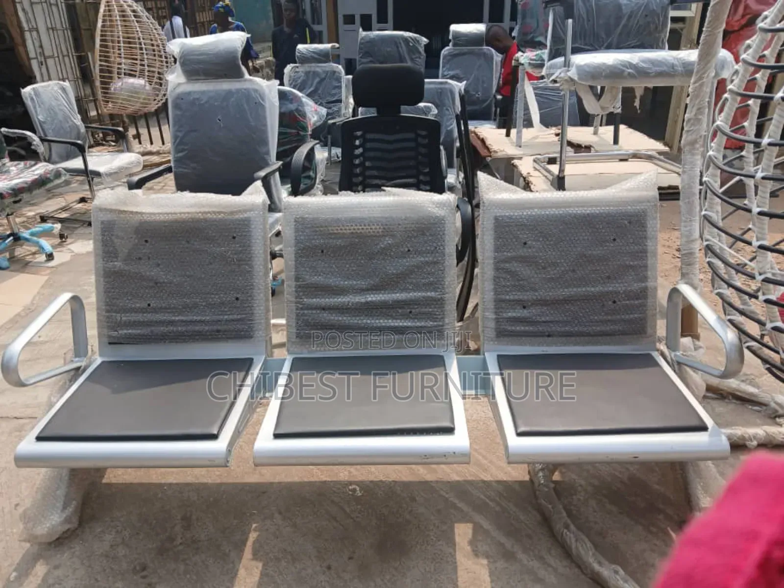 Standard Heavy Duty Three in One Airport Chair for Visitors