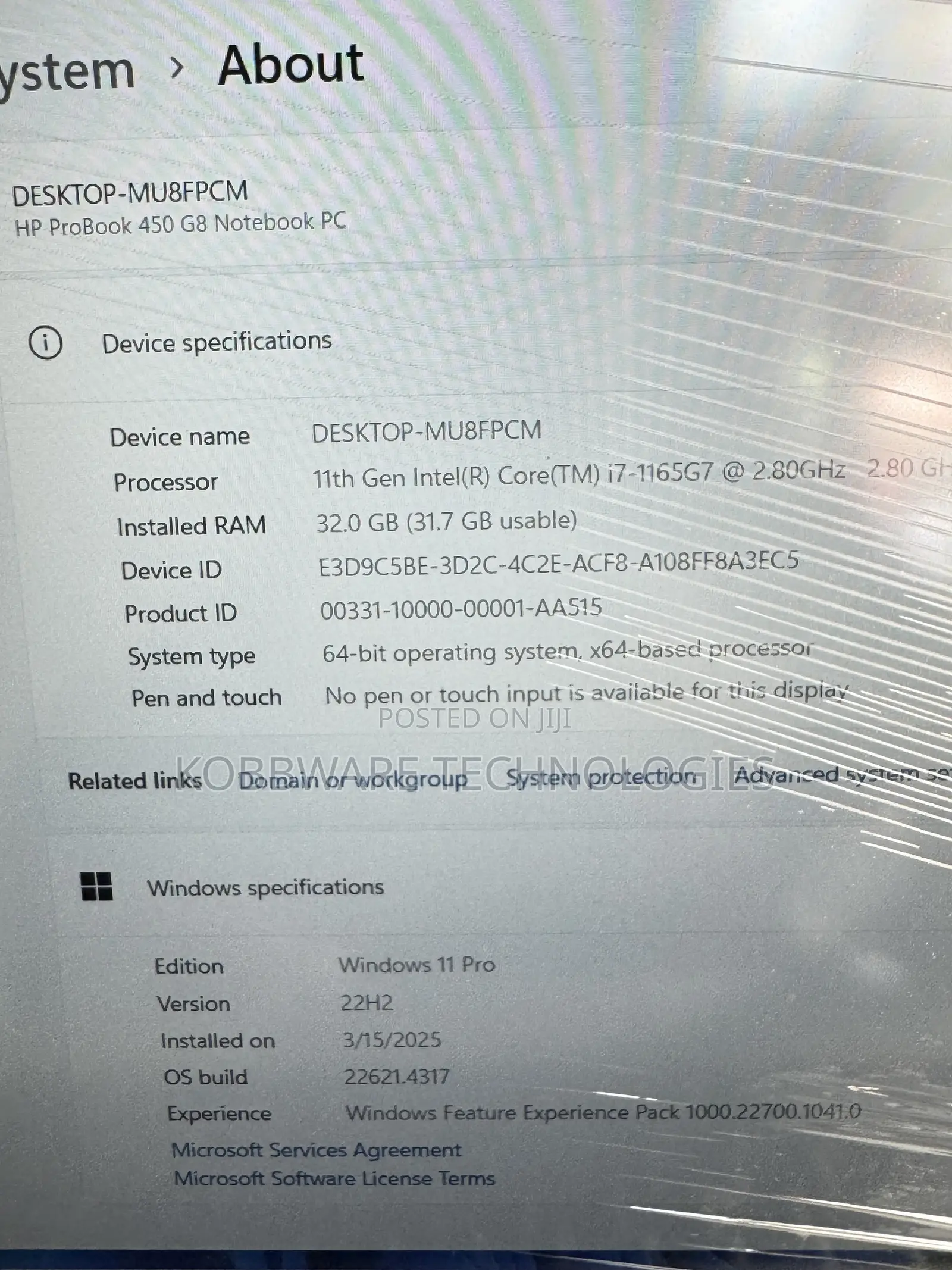 Laptop HP ProBook 450 G8 32GB Intel Core I7 SSD 1T