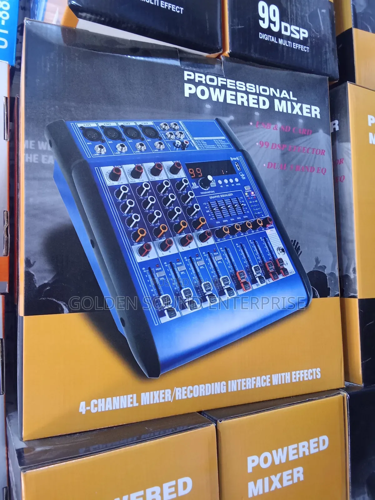 Professional Powered Mixer 4 Channels