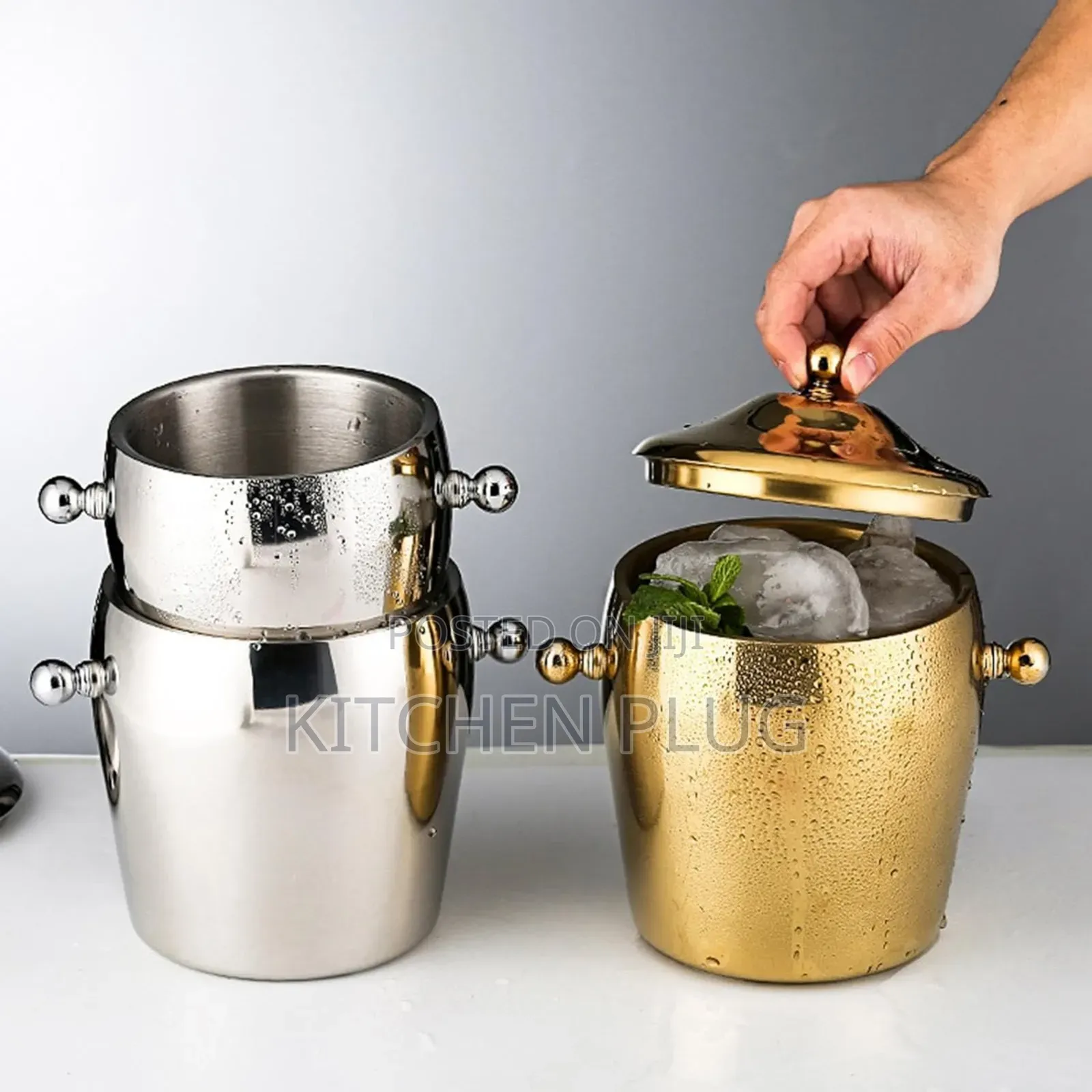 2 Litres Insulated Stainless-Steel Ice Bucket