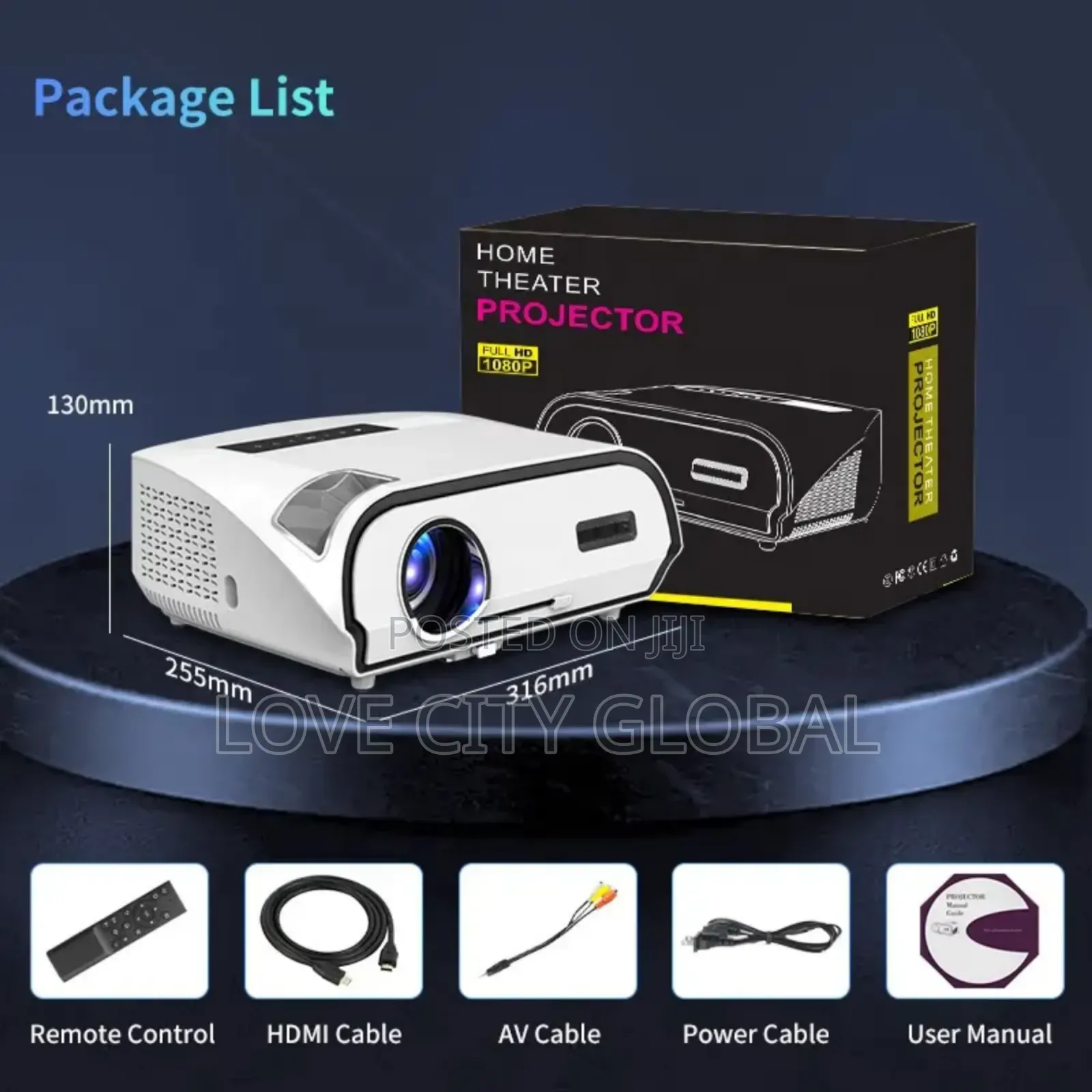 Caiwei A10r Hd Wifi Android Tv 300" 5g 3d Smart Projector