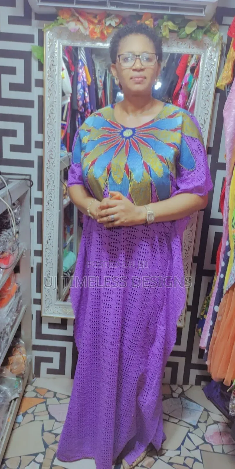 Stoned Dry Lace With Ankara Design