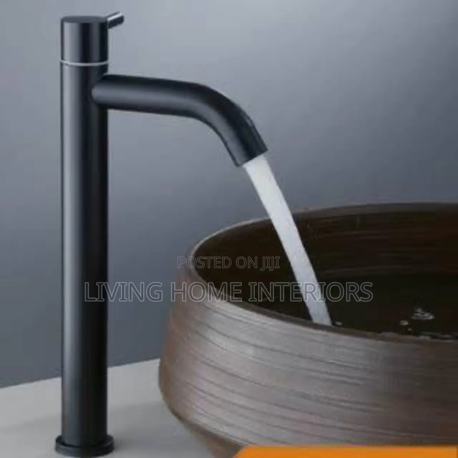 Black Single Long Basin Tap