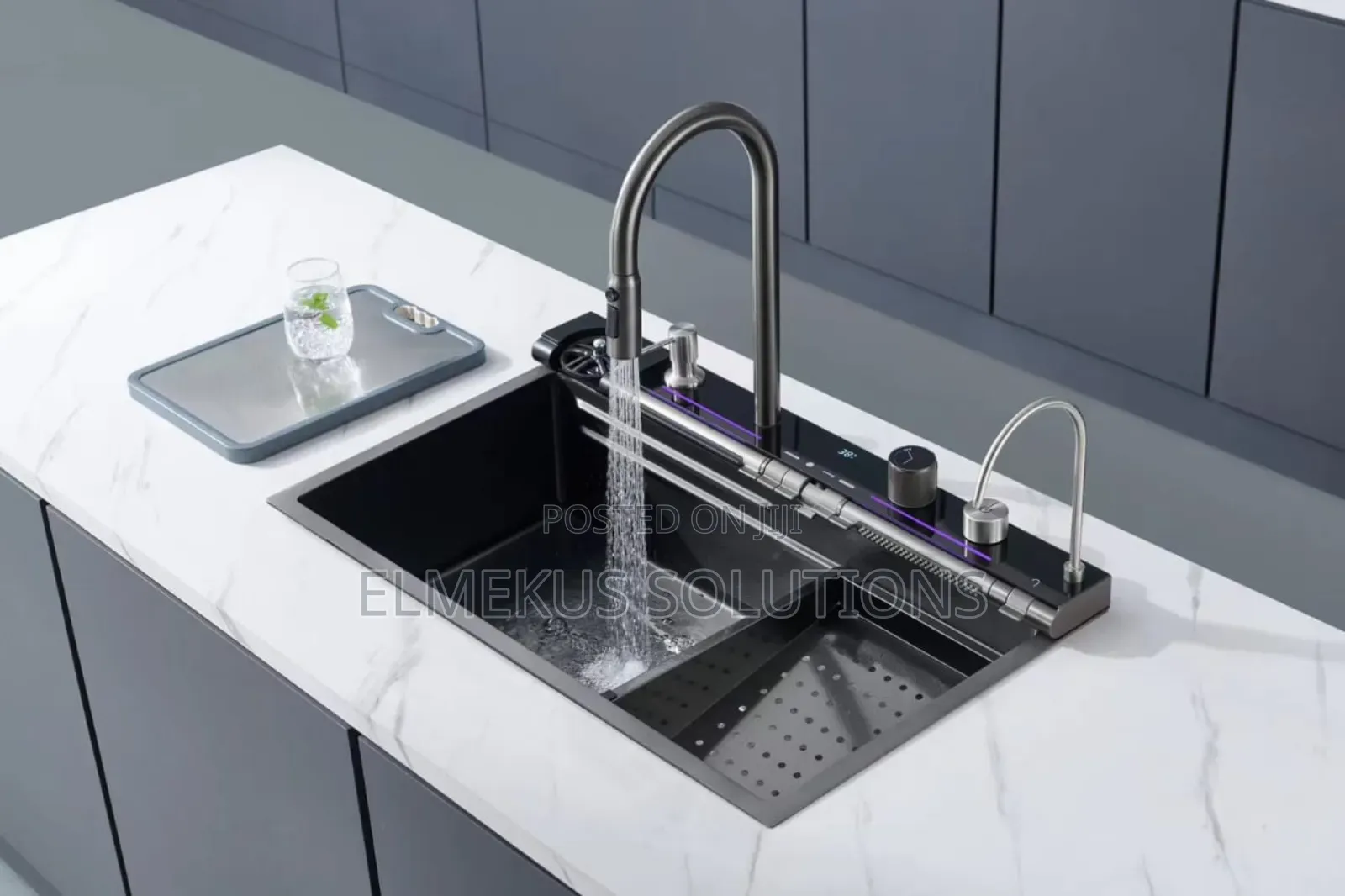 Piano Smart Luxury Kitchen Sink With 4 Buttons(Black)