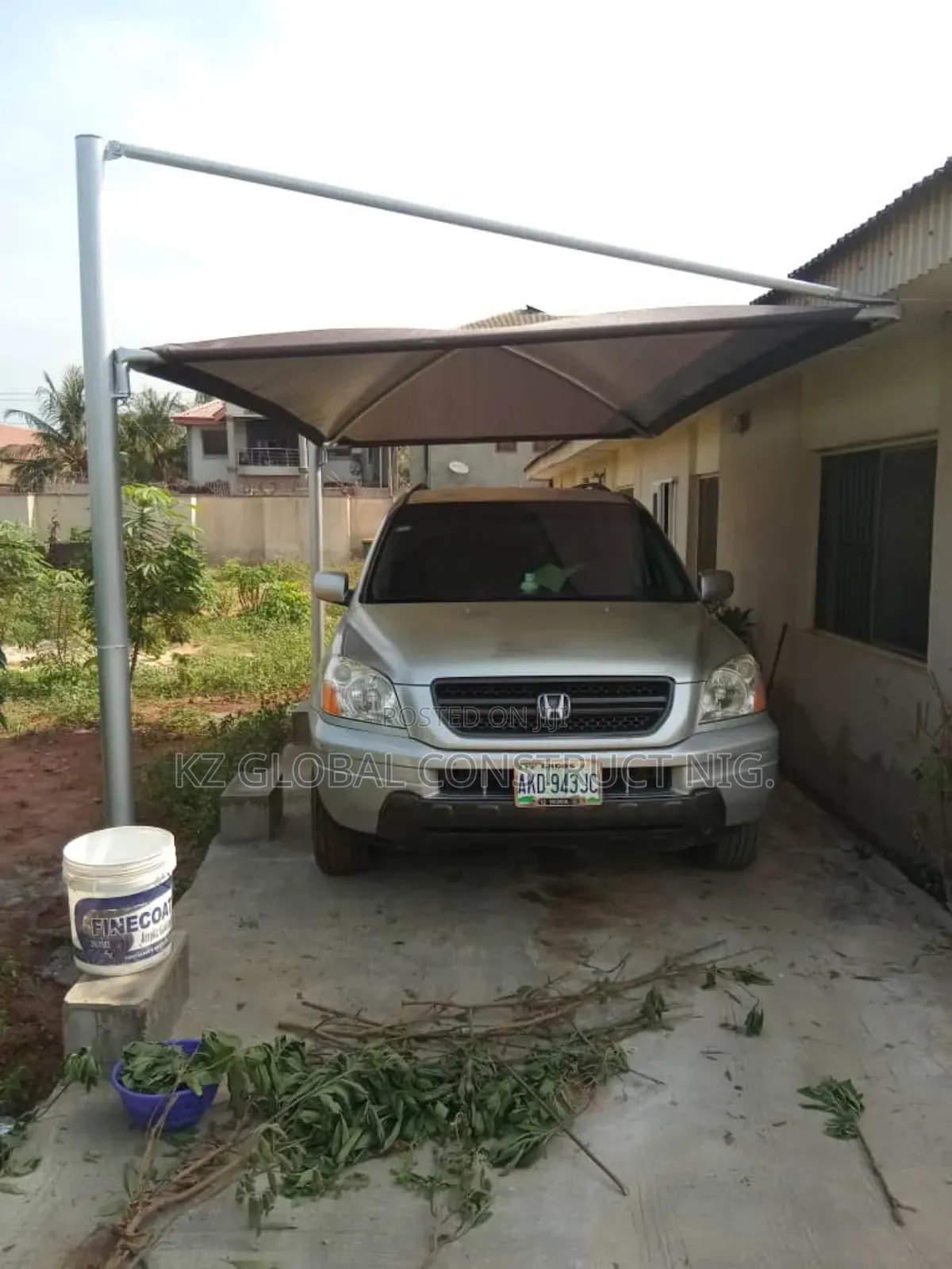 Carport Construction Works For One Car.