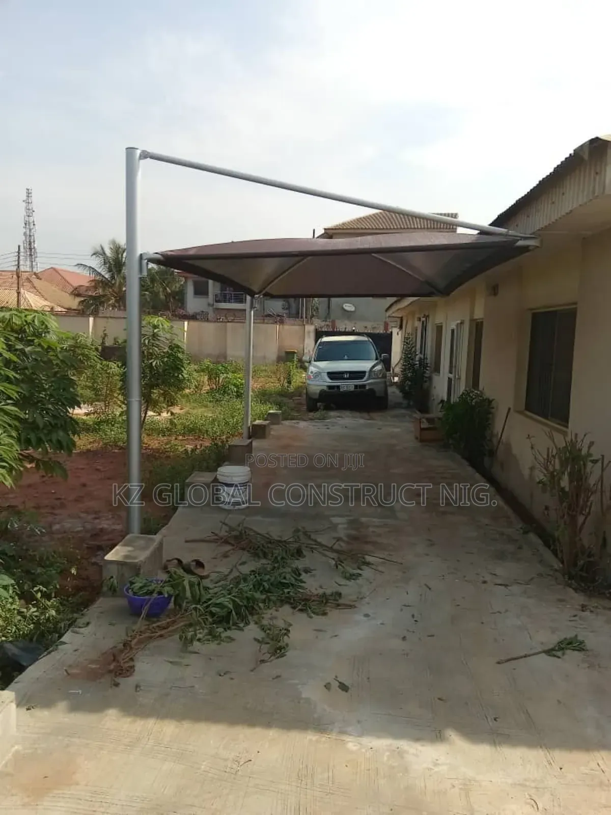 Carport Construction Works For One Car.
